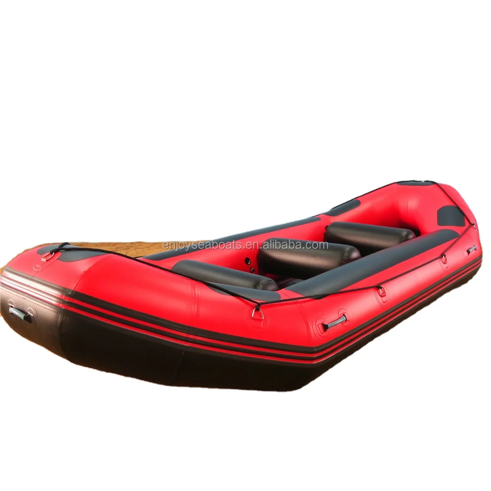 Red PVC/Hypalon rafts 8-10 person river raft high speed 5m inflatable boat strong rafting boat