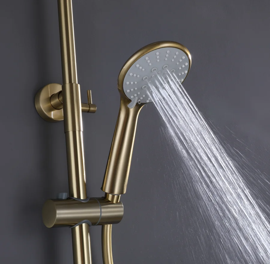 Wholesale Fashion Design High End Bathroom 3 Function Brass Constant Temperature Shower Faucet Sets