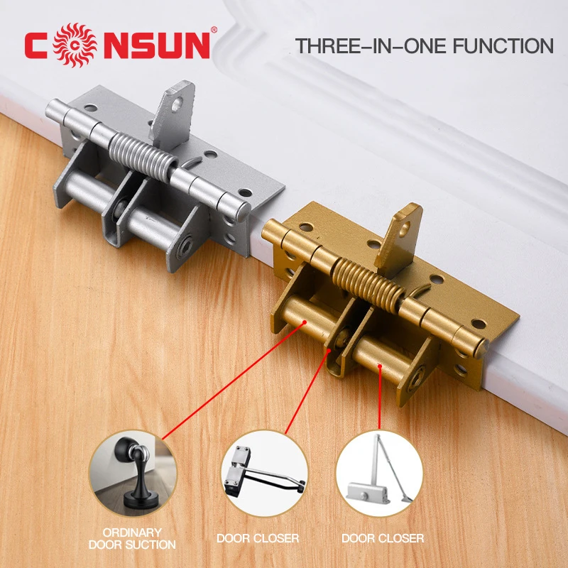 Multi-Function Hinge Spring Positioning Detachable Aluminum Alloy Door Automatic Closing Rebound Hinge