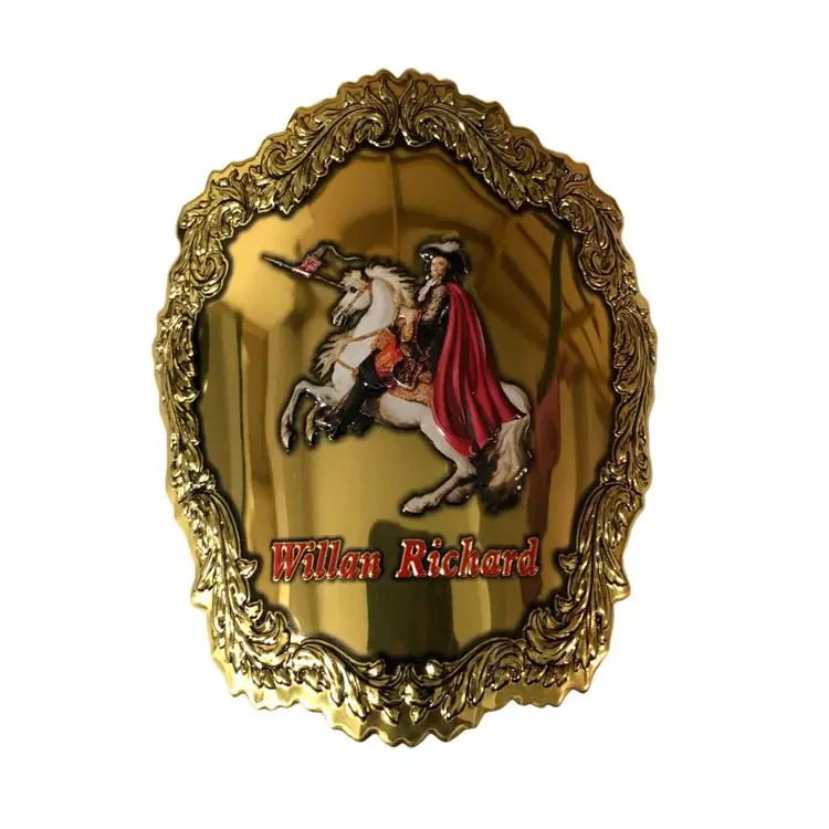 Custom Red wine champagne double-sided self-adhesive 3Mtape durable aluminum nameplate pattern stickers