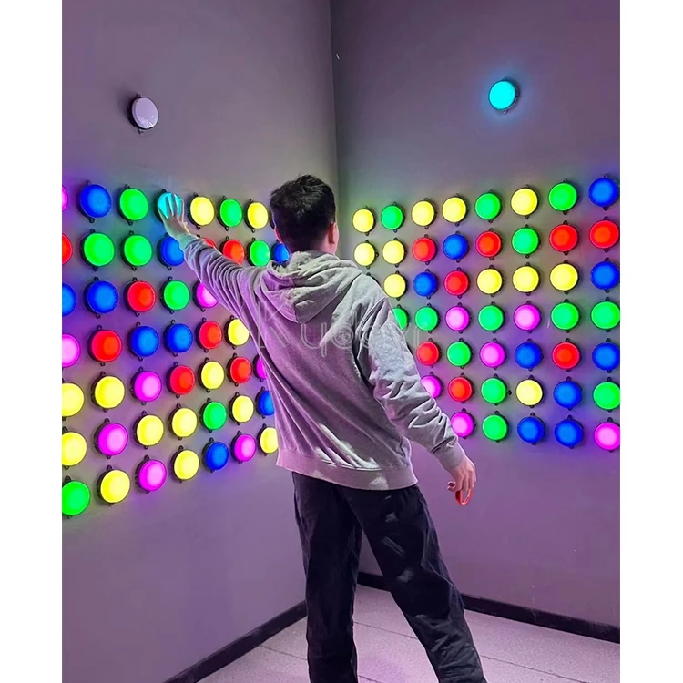 Commercial amusement park indoor active team building game room interactive push led activate game buttons
