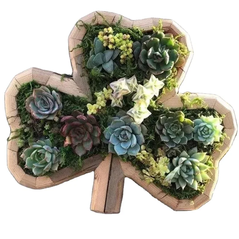 Succulent Flower Pot Planter Pot Shape Wooden Animal Garden Horse Head Butterfly Outdoor Eco-friendly Minimalist Brown Box Wood