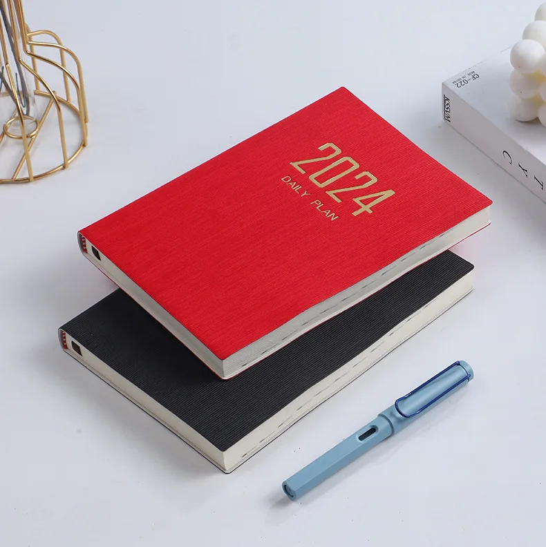 In-Stock 2024 English A5 Daily Planner Notebook with 365 Days Time Management and Calendar