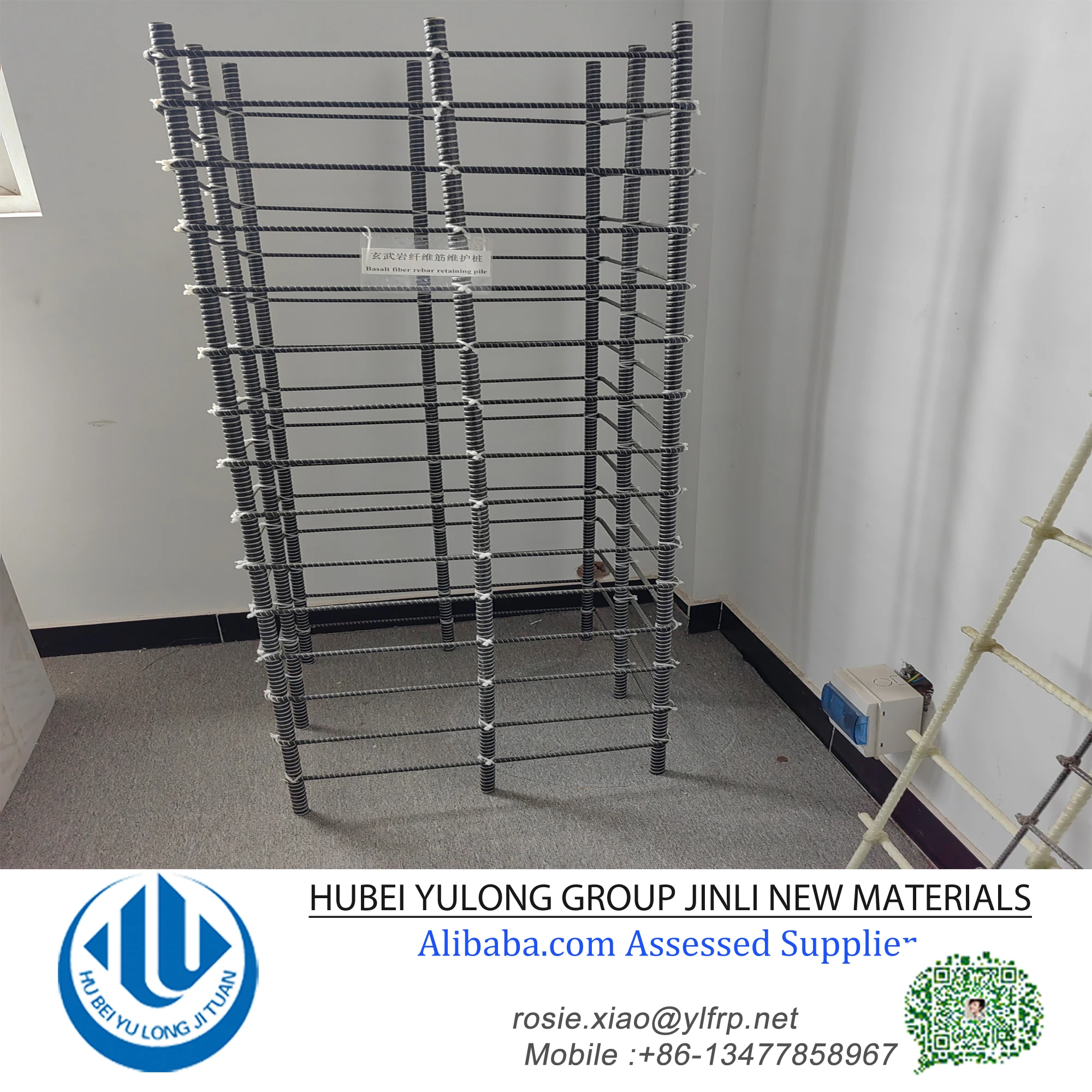 China 10mm FRP GFRP Bar Fiberglass Rebar Stirrup Basalt Fiber Rebar Bend Deformed BFRP Bar for Road concrete reinforcement