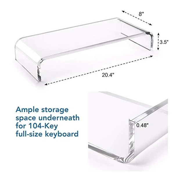 acrylic monitor stand riser for home office internet caf plexiglass pc desk stand