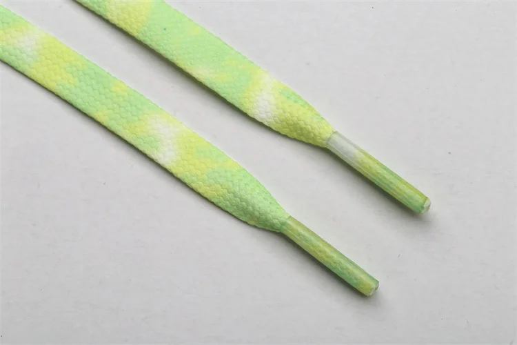2022  Flat weave Double thickness wear resi elastic camouflage print shoelaces rainbow shoe laces