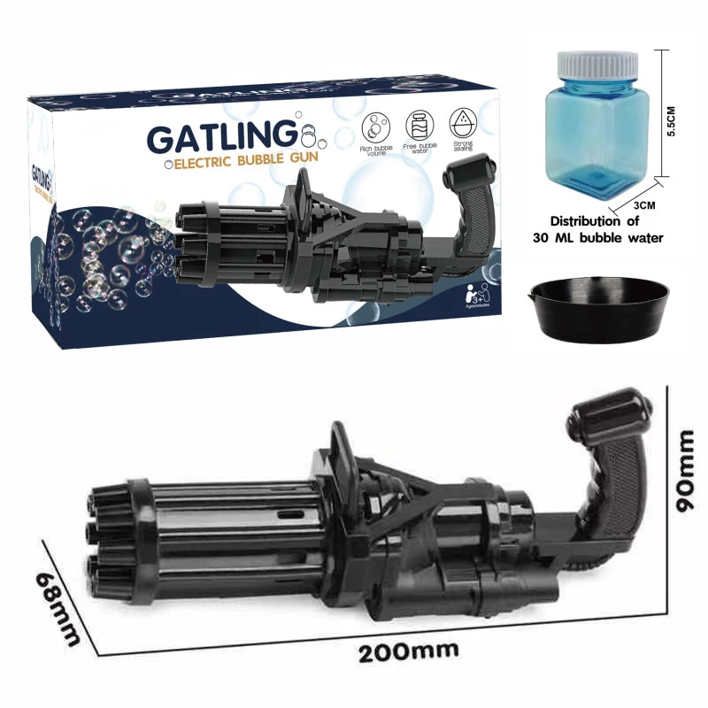 Cheaper Price 8 Hole Bubbles Gatling Gun Electric Bubble Machine Mini Handheld Blowing Bubbles Guns