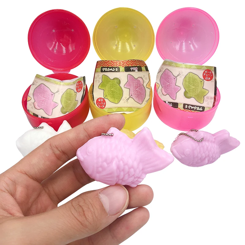 2021 Best Selling Toys Small Egg Fidget Stress Squishy Fish Vending Machine Capsule Toys For Kid