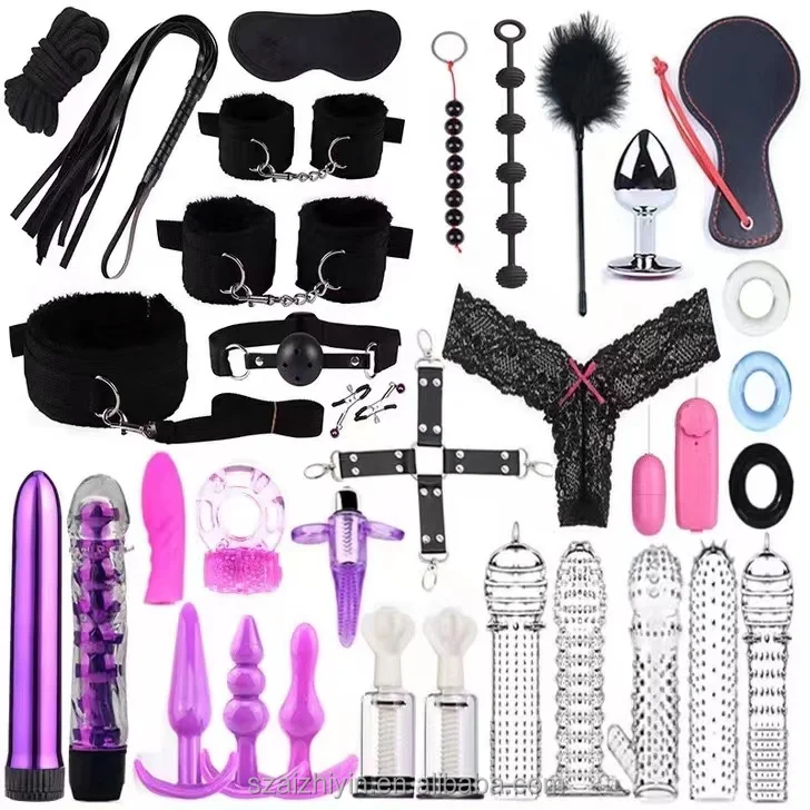 Unique features 34 Pcs Bondage BDSM Kit Sex Toy Set bondage kit testicle clamps bondage set