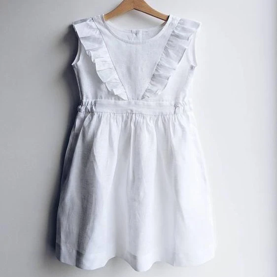 Лидер продаж 2021 мягкое льняное Хлопковое платье для маленьких девочек