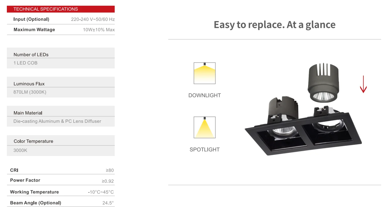 Bedroom hotel project modern round shape aluminum module ceiling spotlight recessed led spot light