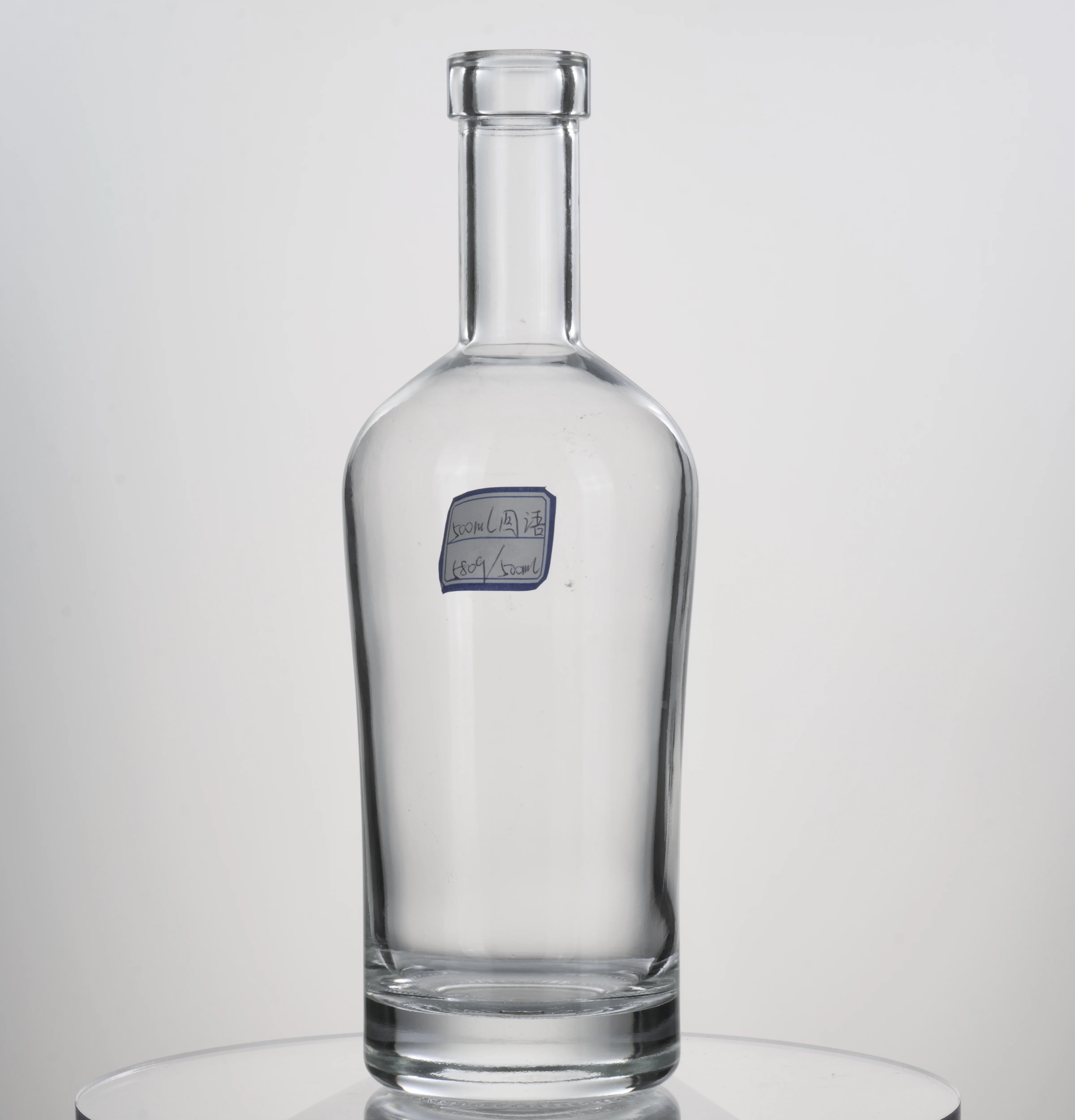 High-Performance 500ml Custom Printed Alcohol Bottles Cork Dropper Vodka Gin Rum Brandy Tequila Water Whiskey Mini 500ml Size