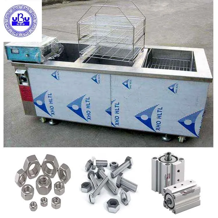 Stainless Steel Double Tank Plc Control Automatic Large Industrial Ultrasonic Cleaning Machine For Small Parts Cleaning