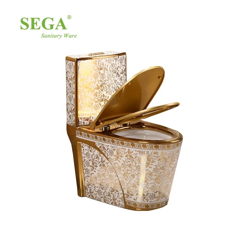 M-9106 Chaozhou Ceramic Golden Flower Model Design One Piece Toilet Wc Price