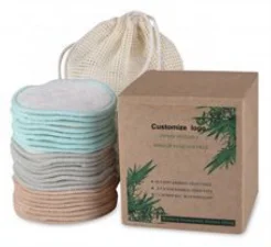 16pcs set Reusable microfiber Bamboo Cotton Washable Facial Make Up Remover Makeup Clean Pads with mesh bag packing