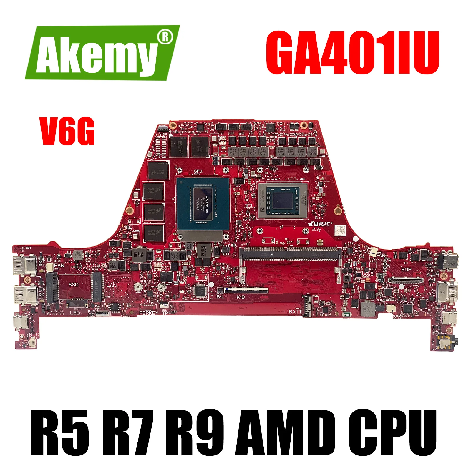 GA401I Mainboard ROG GA401IV GA401IU GA401II GA401IVC GA401IV Laptop Motherboard R5 R7 R9 CPU GTX1660Ti RTX2060 V6G For ASUS