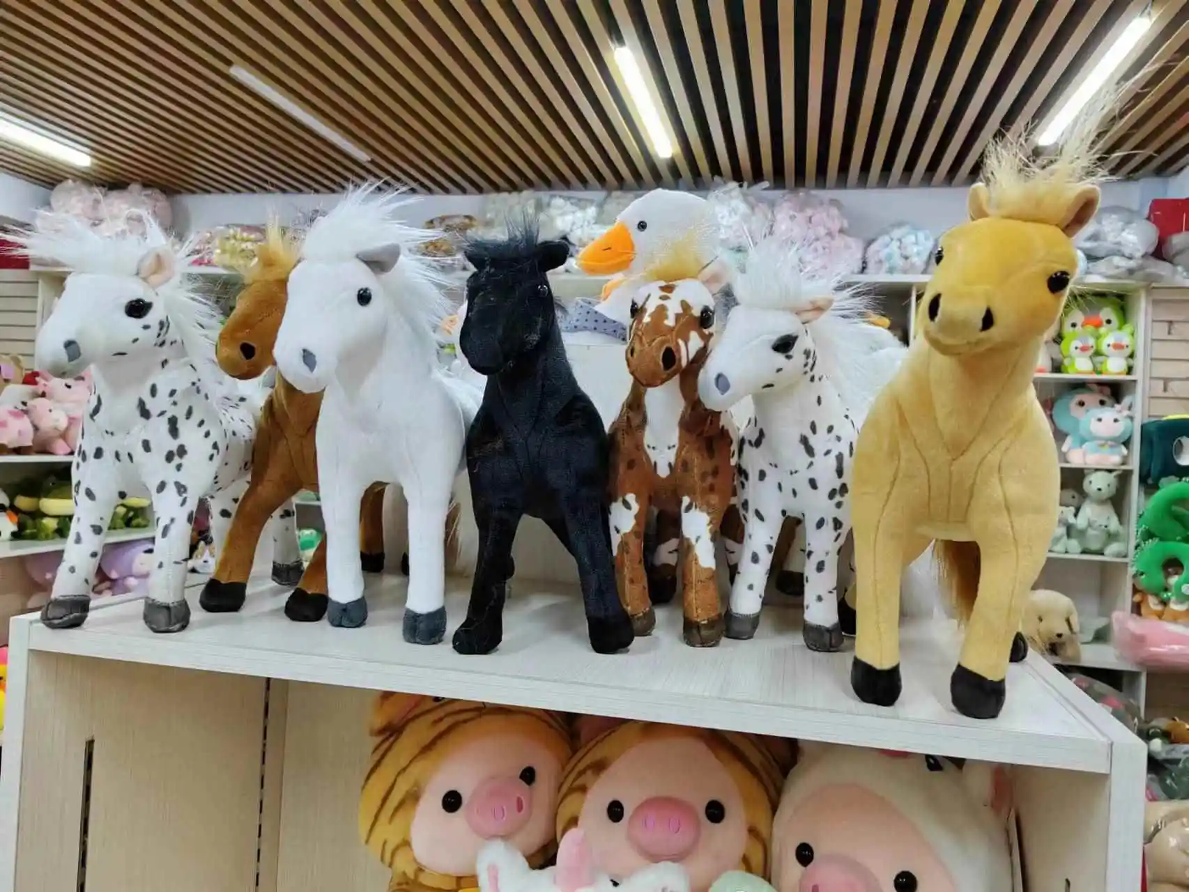 Lifelike Soft Farm Animal Stuffed Plush Horse Toys Home Decor