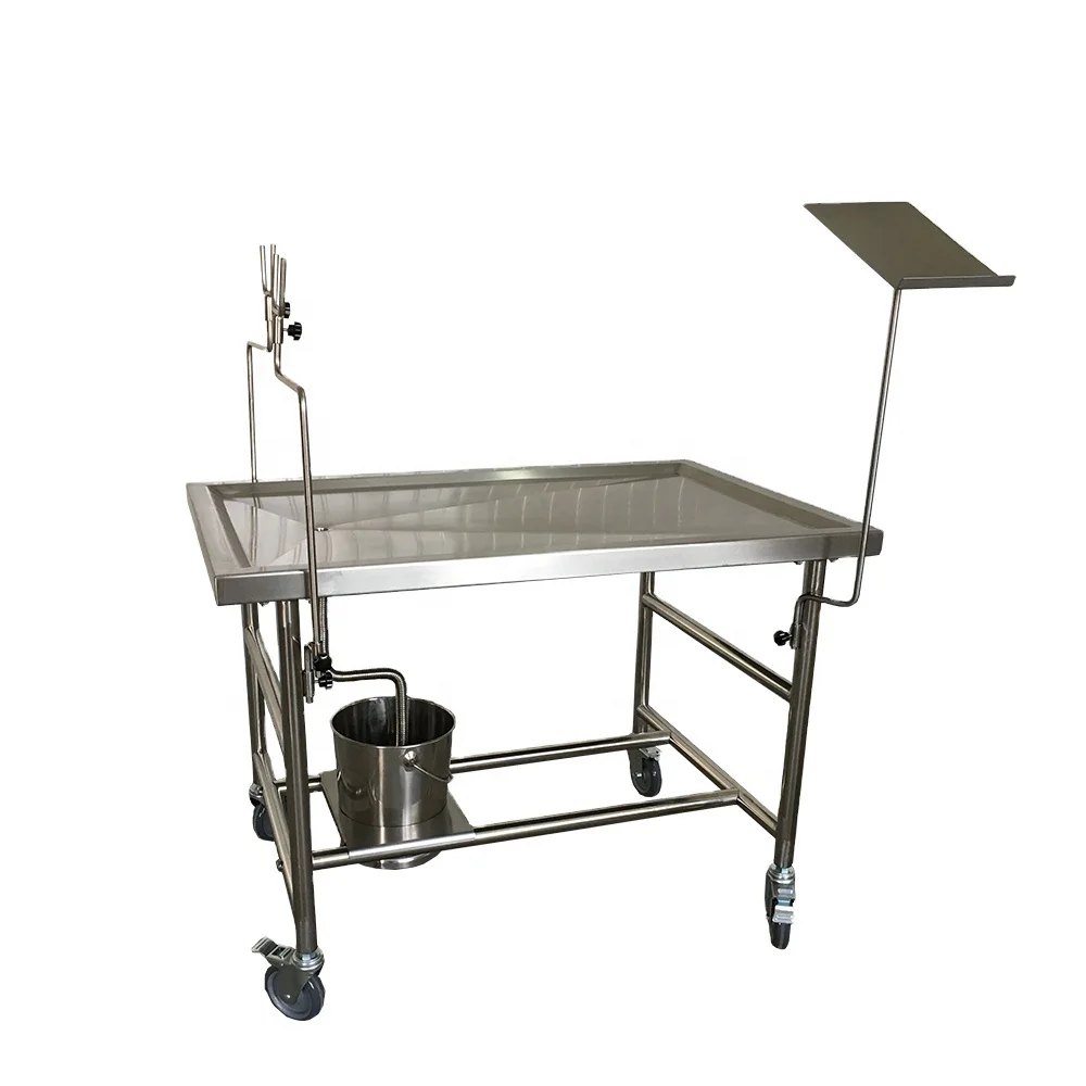 Popular design morgue use steel cart body autopsy table with CE certificate