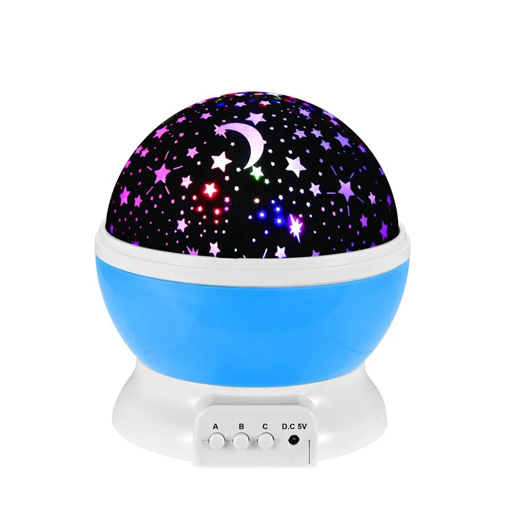 Automatic rotating music starry sky moon charging projection lamp rotating colorful starlight night light