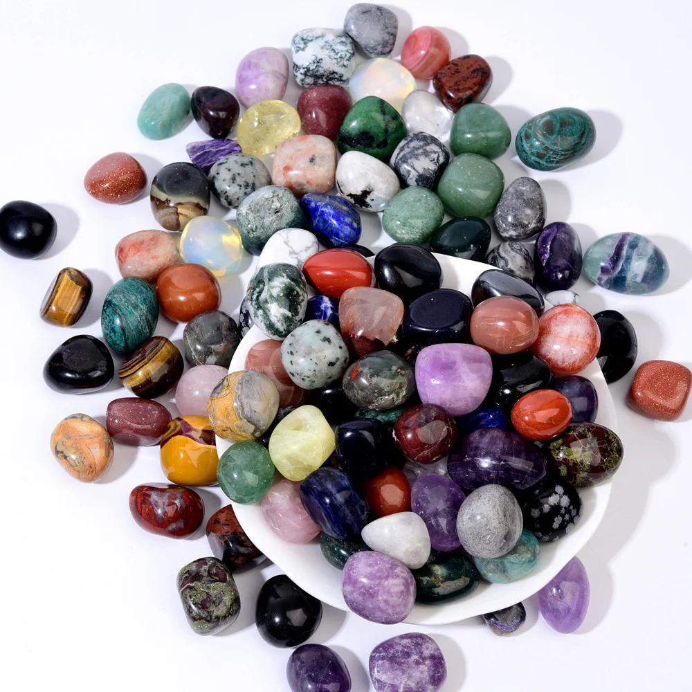 Crystals wholesale bulk tumbled stone rose quartz amethyst mixed healing crystal tumble stones