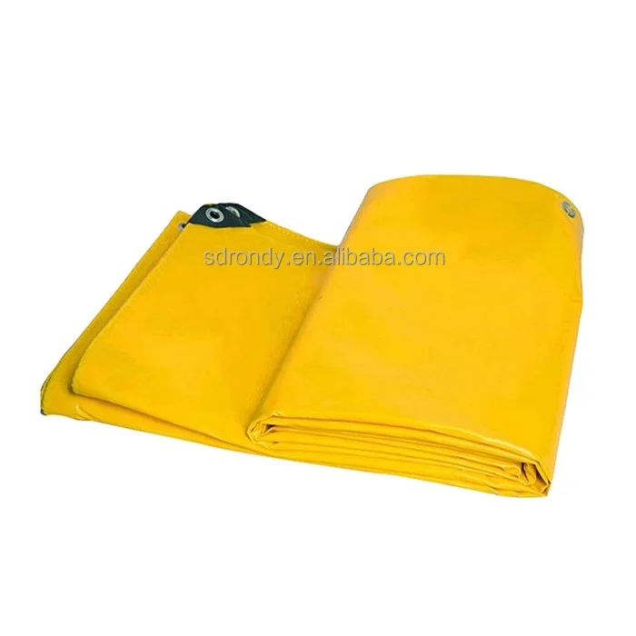 500-1000GSM 18 Mil Heavy Duty Waterproof Tarp Double PVC Coated Thick Tarpaulin For Trailer Truck Cover
