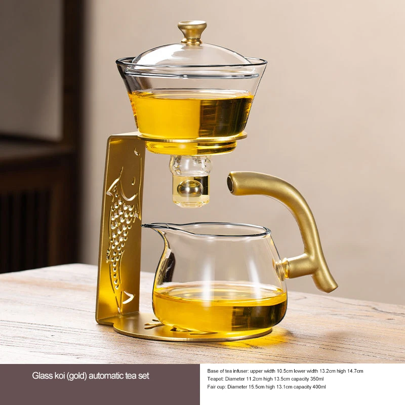 Glass tea set home magnetic semi-automatic lazy tea making artifact office kung fu teacup teapot small set