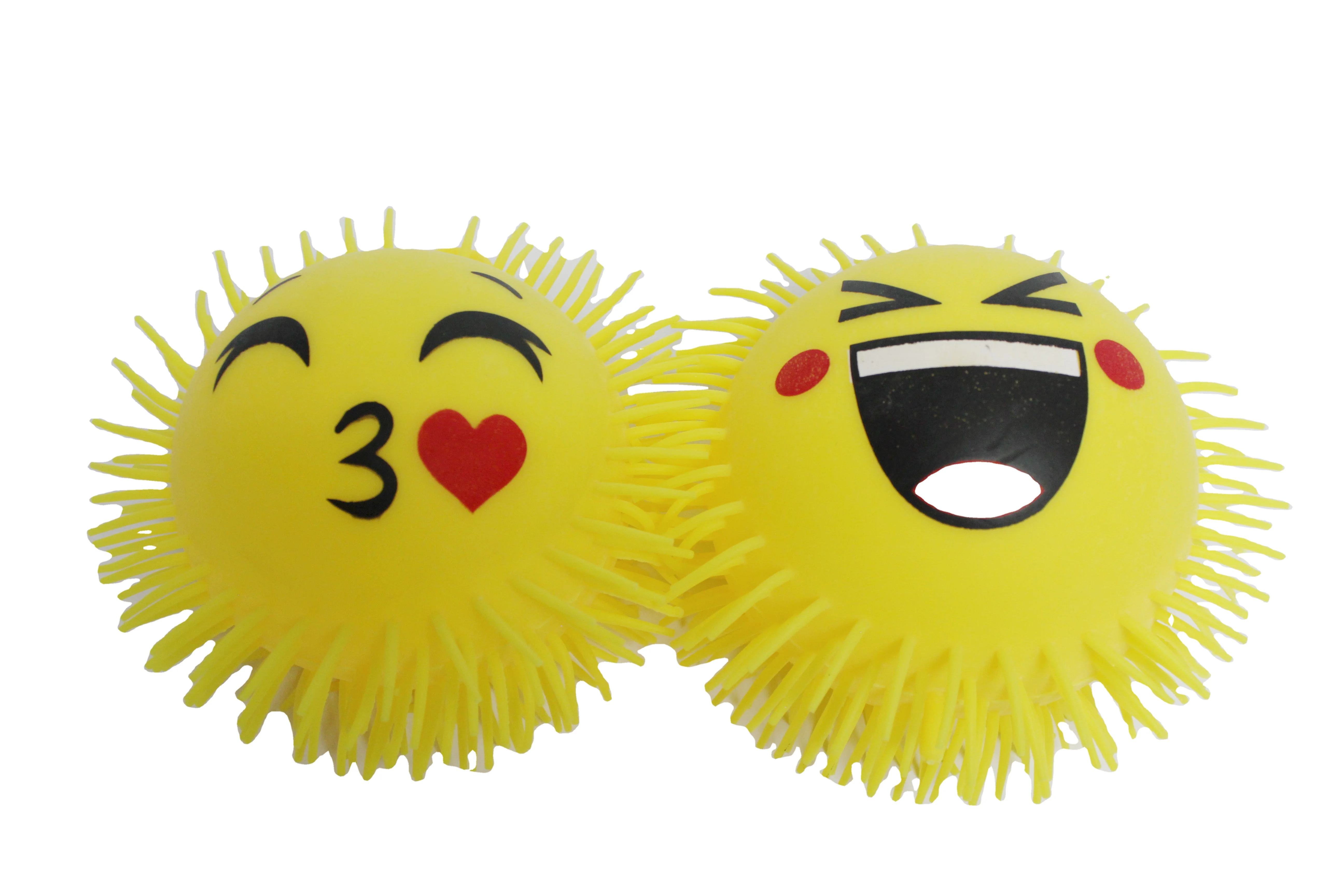 Light up colorful smiling face TPR ball toy Puffer ball toy Spike ball