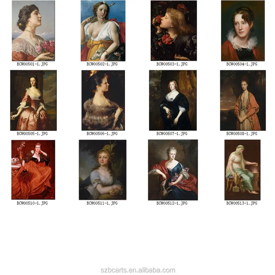 Famous Handmade Pretty Lady Portrait Oil Painting Reproduction on Cotton Canvas