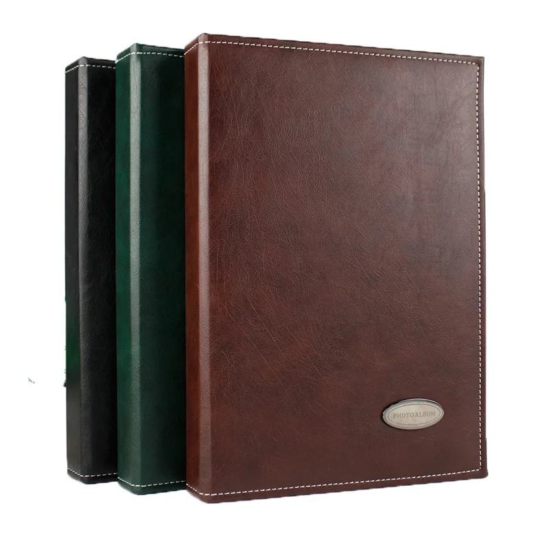 Leather cover PP pocket photo album 300 pockets slip in 4x6 photo albums