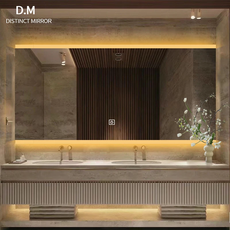 Rectangular illuminated IP44 Rate Hotel LED Lighted Backlit bathroom Mirror