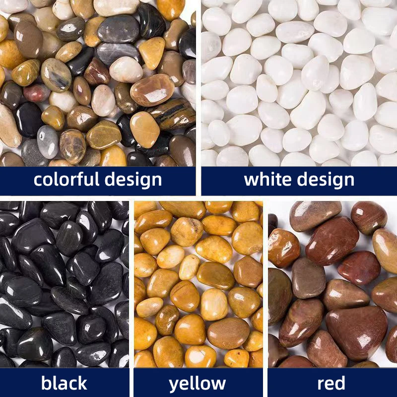 Natural White Polished Pebble Stone White River Rock Cobble Landscaping Stone For Garden