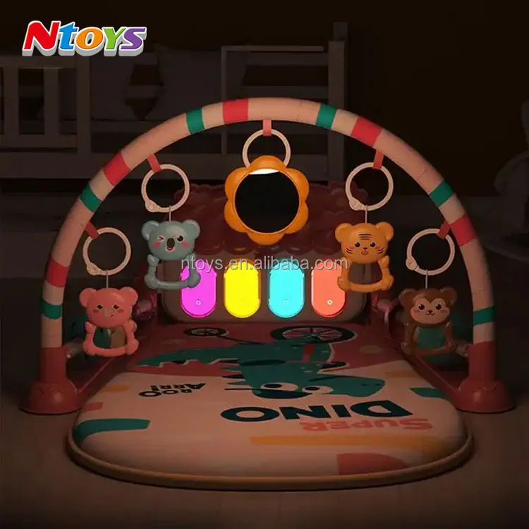 Baby Piano Gym Mat Fitness Frame with Rattle Toys Foldable Baby Play Mat