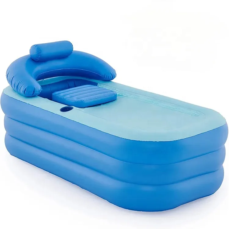 Folding Bath Tub for Adults 160cm PVC Inflatable Bathtub with Electric Air Pump