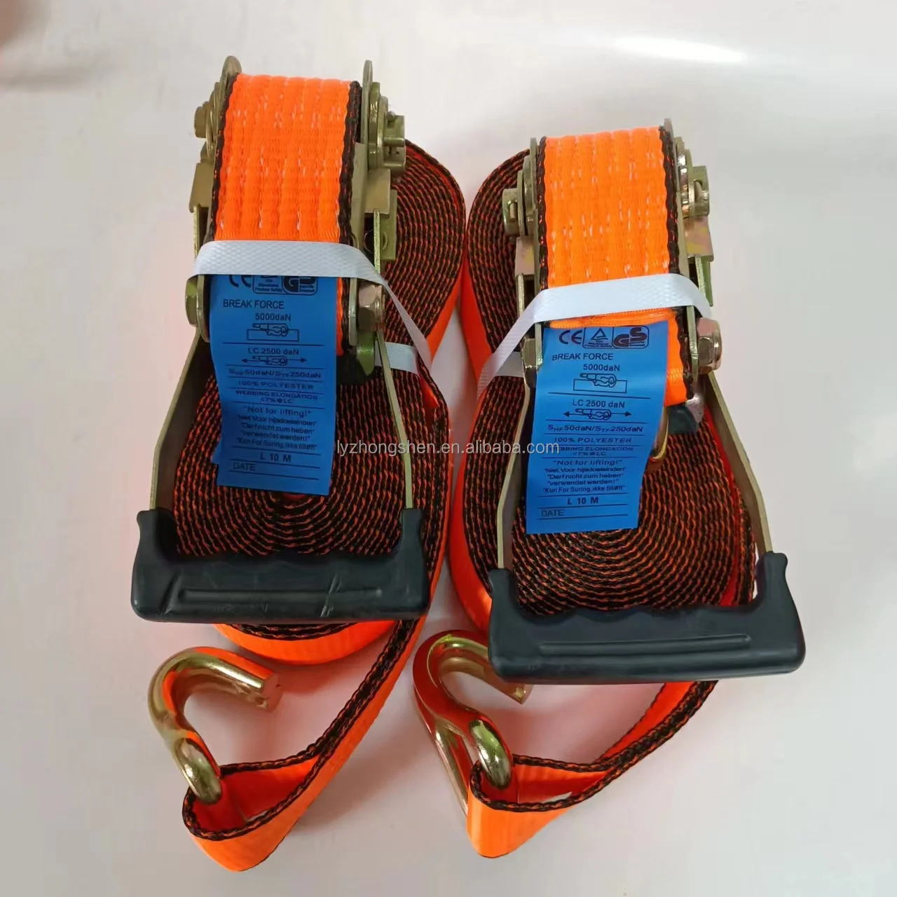 High quality 50 mm 5 ton  Ratchet Lashing Strap lashing belt tow strap racing Cargo lashing bar lashing tool set