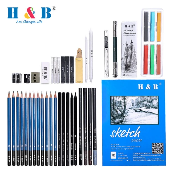OEM Art 48pcs Professional Sketching and Drawing Pencil Set in Nylon Case for Sketch and Draw with Drawing Tool