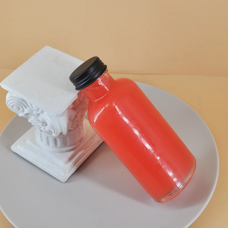 Новый дизайн стеклянная бутылка для сока Kombucha холодного прессования 250 мл с винтовой крышкой