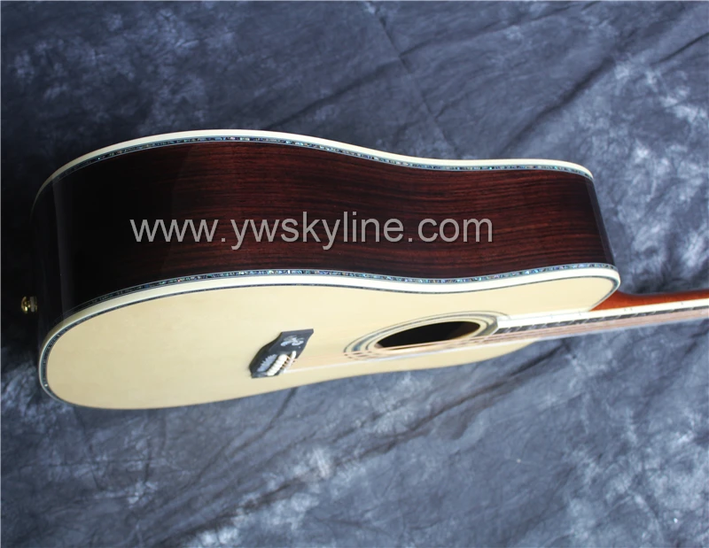 solid rosewood acoustic guitar,  Deluxe abalone inlay hand made  guitars