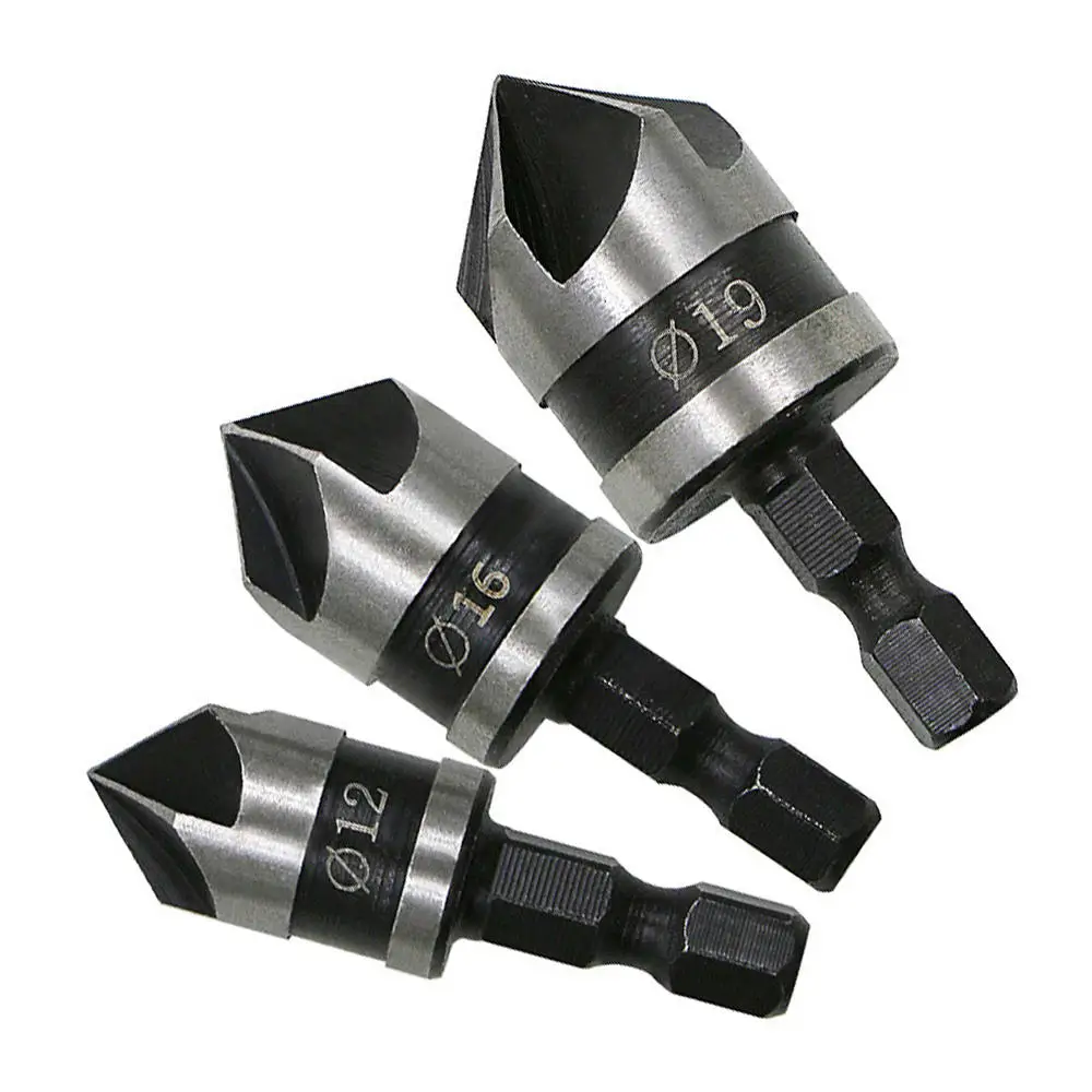 90 Degree High Carbon Steel Chamfer Wood Countersink Drill Bit Set for aluminum Wood Metal