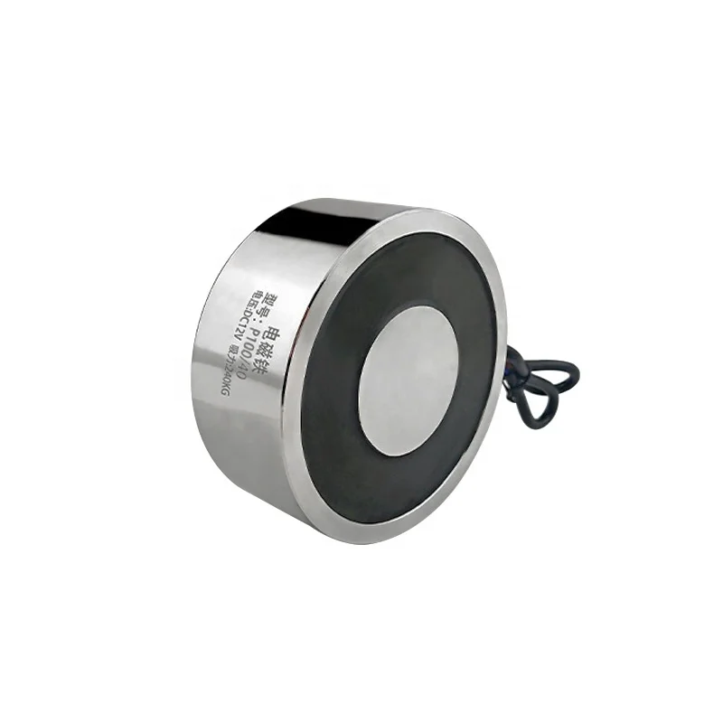200kg Powerful Holding Electric Magnet P100/40 DC 12V 24V 2000N Lift Micro Round Solenoid Electromagnet