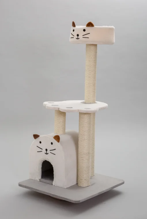 2021 New Design Scratching Posts and Plush Condos Activity Kitten Centre Tower Equipped Cat Tree with Basket
