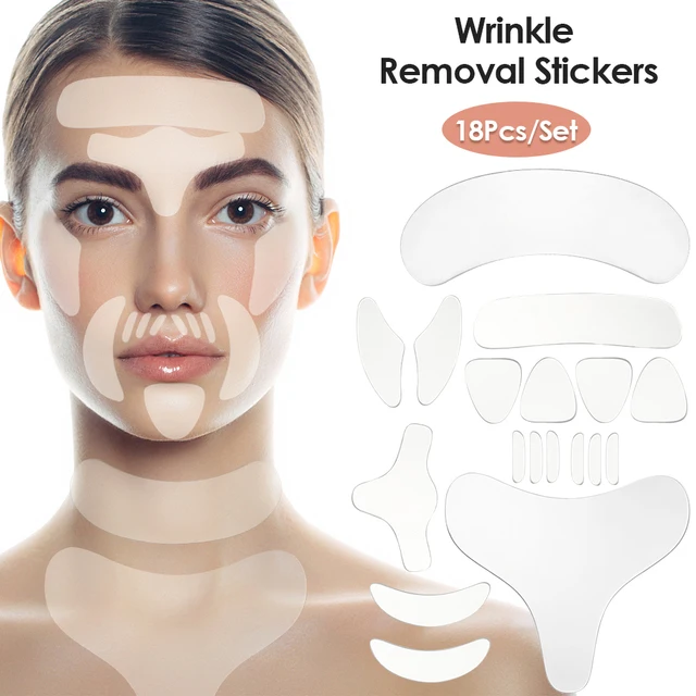 16Pcs Reusable Silicone Anti-Wrinkle Forehead Sticker Cheek Chin Paste Facial Eye Patches Anti Wrinkle Remover Face Lift Tape