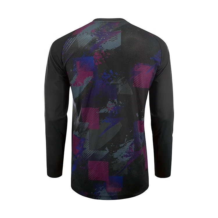 Custom design mtb jersey long sleeve mountain bike clothing oem sublimated printing mtb cycling jersey with reflective logo