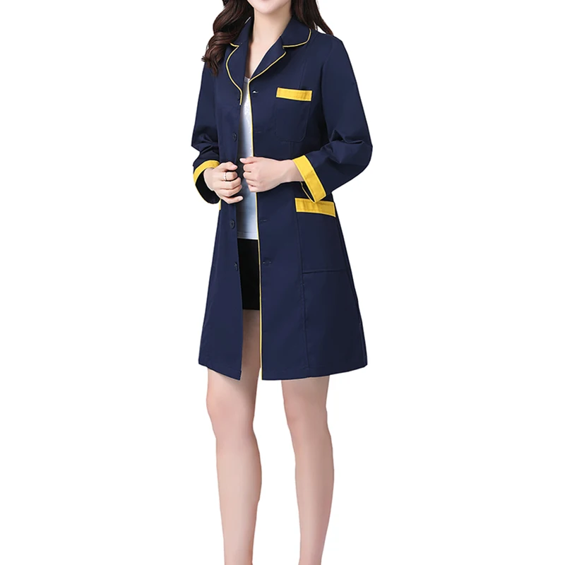 Cotton Poly Mandarin Collar White Men Lab Coats Women Nurses Uniform And Scrubs With Lab Coat