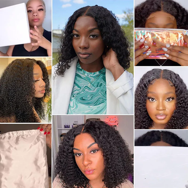 2024 Factory Wholesale Luxury Curly Lace Curly High Temperate Fiber Synthetic Short Wig For Black Women