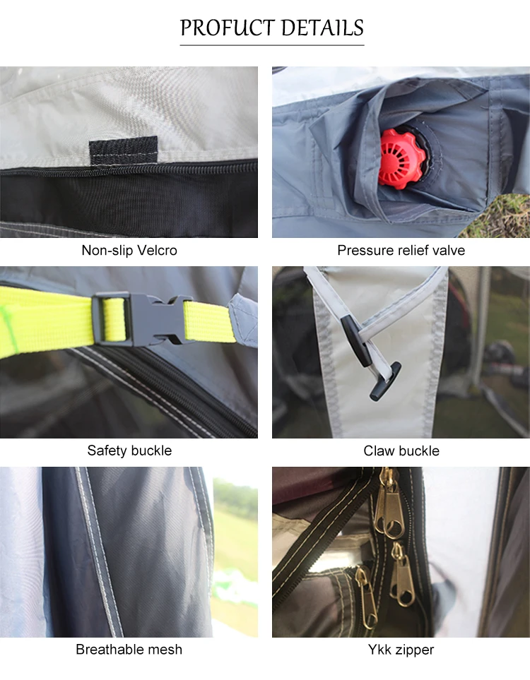 Factory Custom Outdoor Inflatable RV Awning Side Tent Canvas waterproof Sunshade Caravan Awning Tent