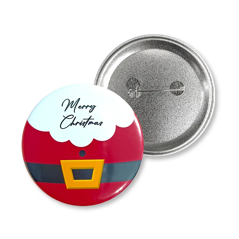 Personalized Metal Badges With Photo Logo Print Brooch Pins For Christmas Party Lapel Pin Custom Tinplate Pin Round Button Badge