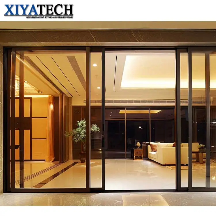 XIYATECH Commercial storefront office interior soundproof partition wall large size aluminum tempered glass sliding doors