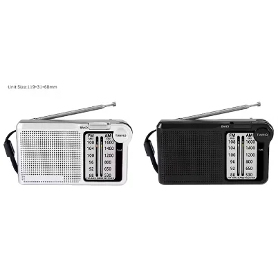 GOLDMORE 1Eletree Best Reception Compact Transistor AM/FM Pocket Radio with USB Charging Cord ABS Body Muni Reception