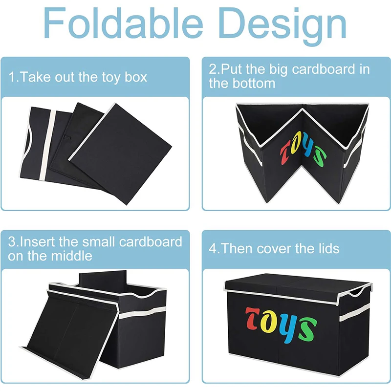 High Quality Kids Toy Storage Organizer Cube Storage Bin Large Capacity Toy Box with Lid 1 Pack