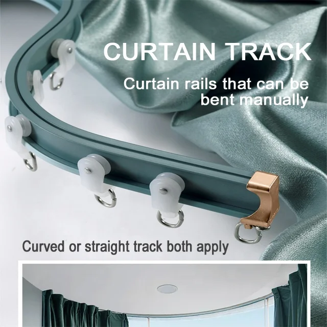 Customize L U curved Straight window track for curtain Hotel Home Heavy track  Duty bend 90 130 degree hospital curtain rails